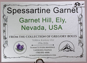 Spessartine Garnet, Garnet Hill, Nevada, USA