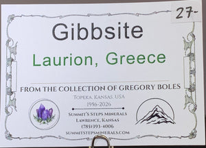 Gibbsite, Laurion, Greece