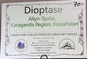 Dioptase, Altyn-Tube, Kazakhstan