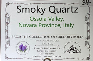 Smoky Quartz, Ossola Valley, Italy