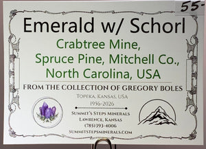 Emerald w/ Schorl, Crabtree Mine, North Carolina
