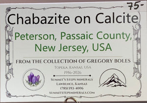 Chabazite on Calcite, Peterson, New Jersey