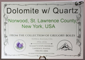 Dolomite w/ Quartz, Norwood, New York