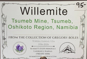Willemite, Tsumeb, Namibia