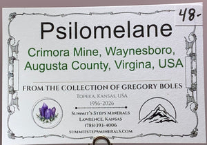 Psilomelane, Crimora Mine, Virginia, USA