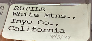 Rutile, Champion Mine, California, USA