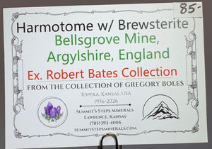 Harmotome w/ Brewsterite, Bellsgrove Mine, England