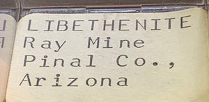 Libethenite, Ray Mine, Arizona