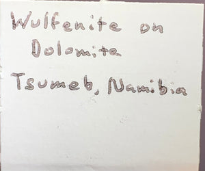 Wulfenite on Dolomite, Tsumeb Mine, Namibia