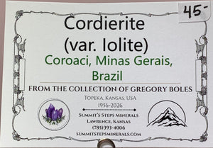 Cordierite (var. Iolite), Coroaci, Brazil