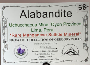 Alabandite, Uchucchacua Mine, Peru