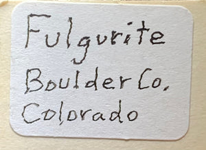 Fulgurite, Boulder County, Colorado