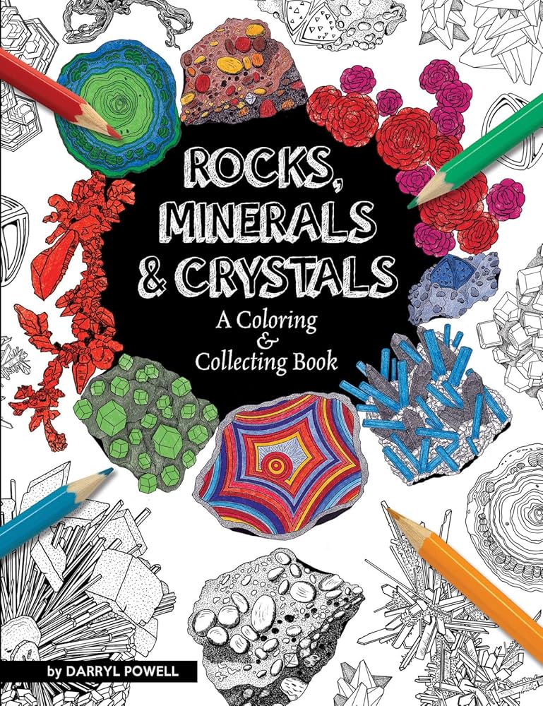 Rocks, Minerals, and Crystals Coloring Book