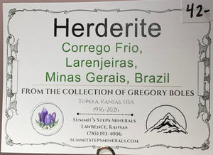 Herderite, Corrego Frio, Brazil
