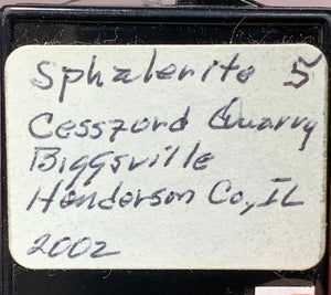 Sphalerite, Cessford Quarry, ILLinois