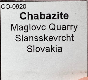 Chabazite, Maglovc Quarry, Slovakia