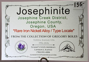 Josephinite, Josephine Creek, Oregon, USA