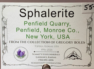 Sphalerite, Penfield Quarry, New York