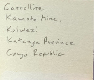 Carrollite, Kamoto Mine, Congo
