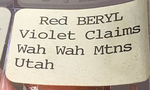 Red Beryl, Ruby Violet Claims, Utah