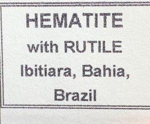 Hematite w/ Rutile, Ibitiara, Brazil