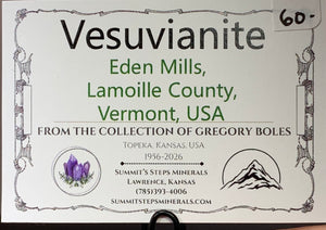 Vesuvianite, Eden Mills, Vermont