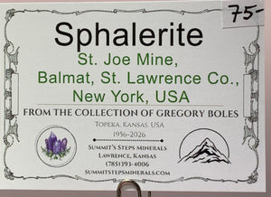 Sphalerite, St. Joe Mine, New York