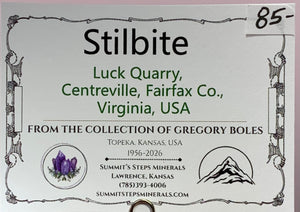 Stilbite, Luck Quarry, Virginia, USA