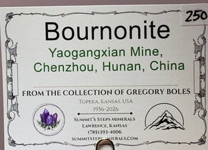 Bournonite, Yaogangxian Mine, China