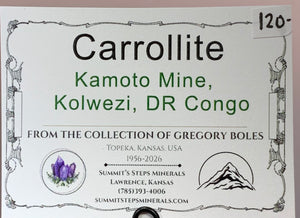 Carrollite, Kamoto Mine, Congo