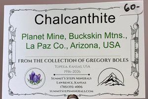 Chalcanthite, Planet Mine, Arizona