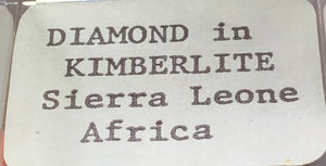 Diamond in Kimberlite, Magna Egoli Mine, Sierra Leone