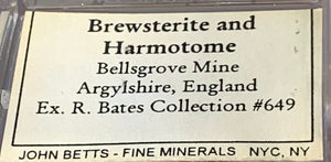 Harmotome w/ Brewsterite, Bellsgrove Mine, England