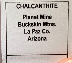 Chalcanthite, Planet Mine, Arizona