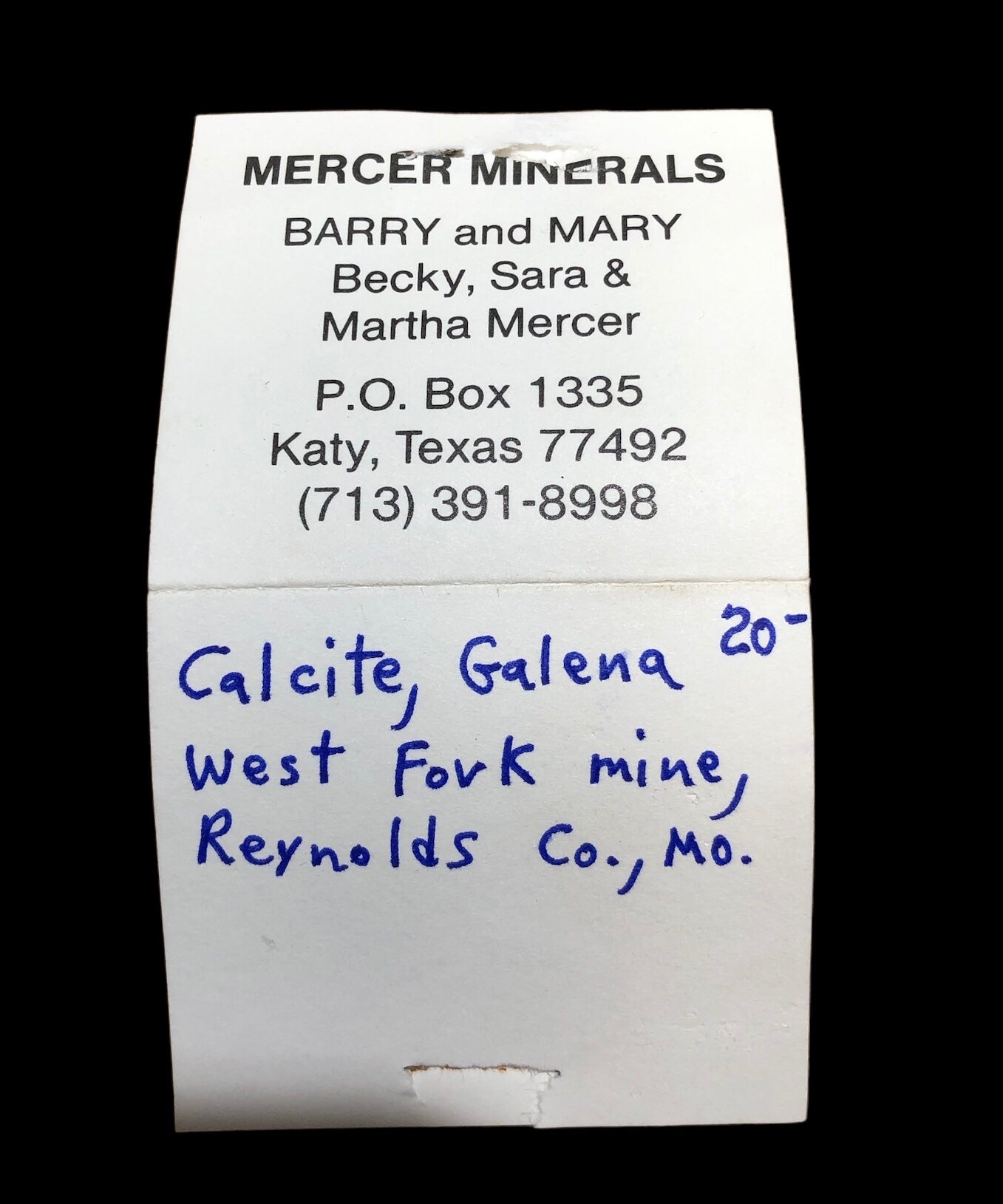 Calcite w/ Galena, West Fork Mine, Missouri, USA