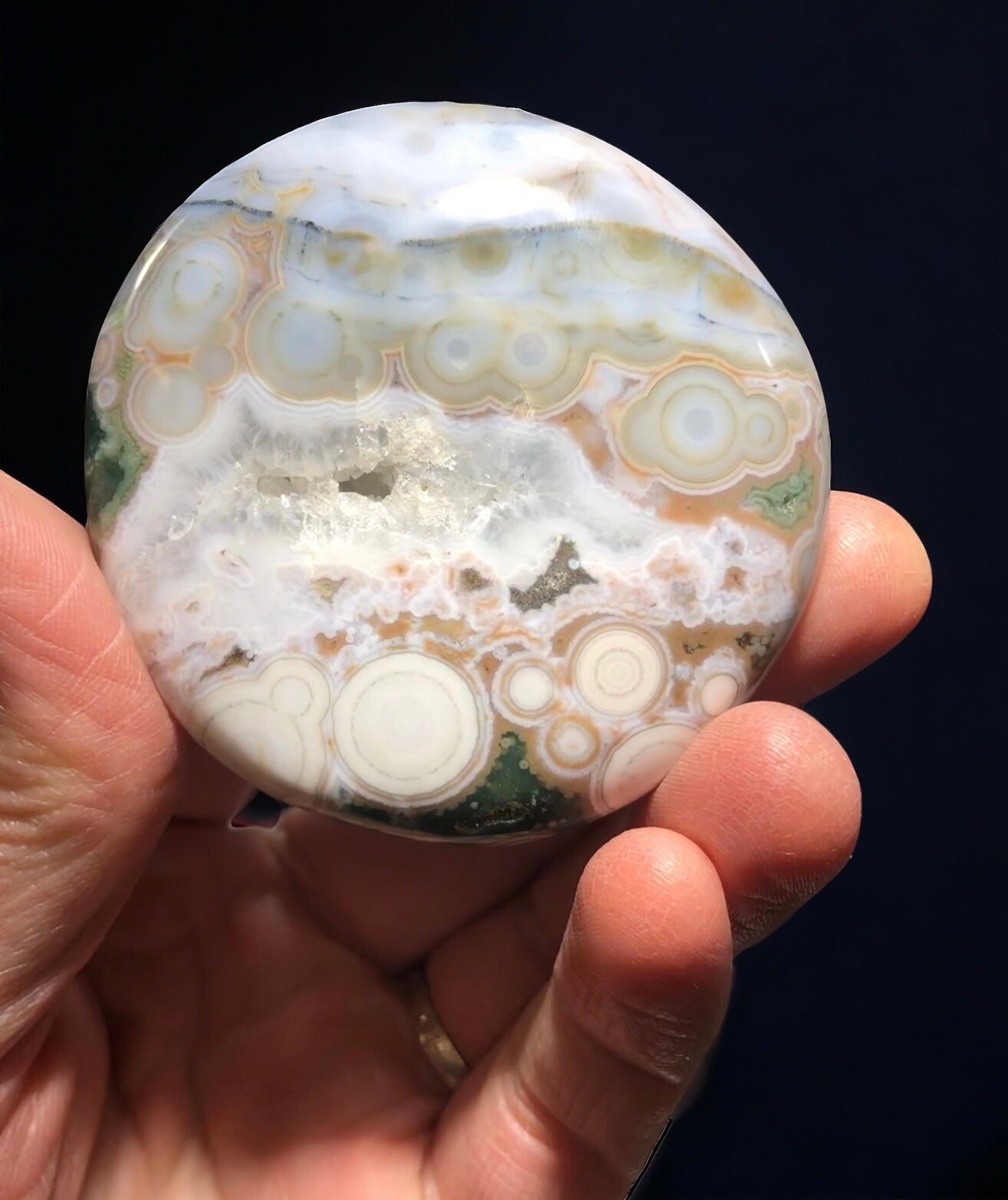 Reserved for Jillian, Ocean Jasper Palm Stone