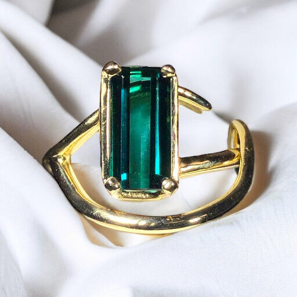 Indicolite Tourmaline 14k Gold Ring