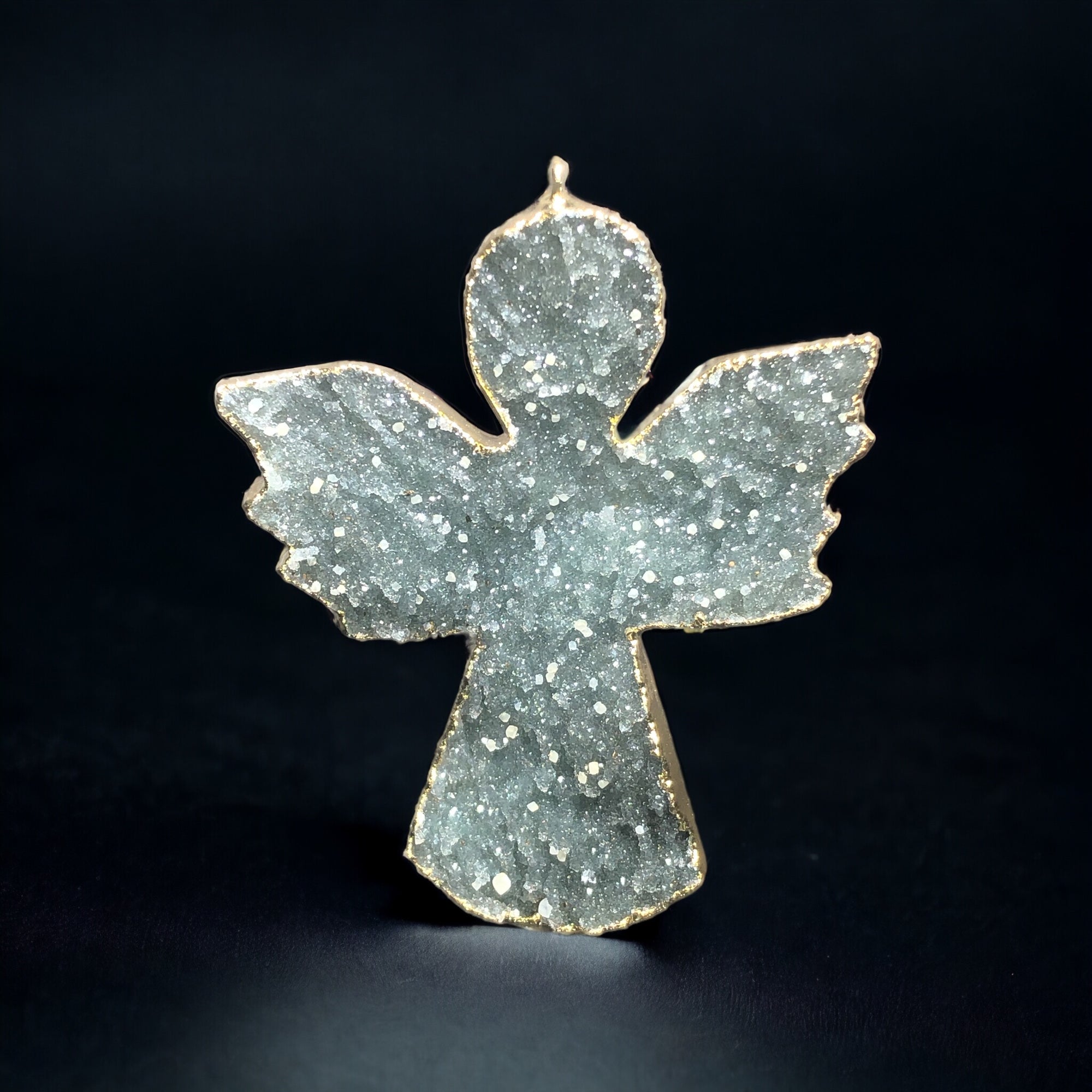Drusy Quartz Angel Ornament, Uruguay