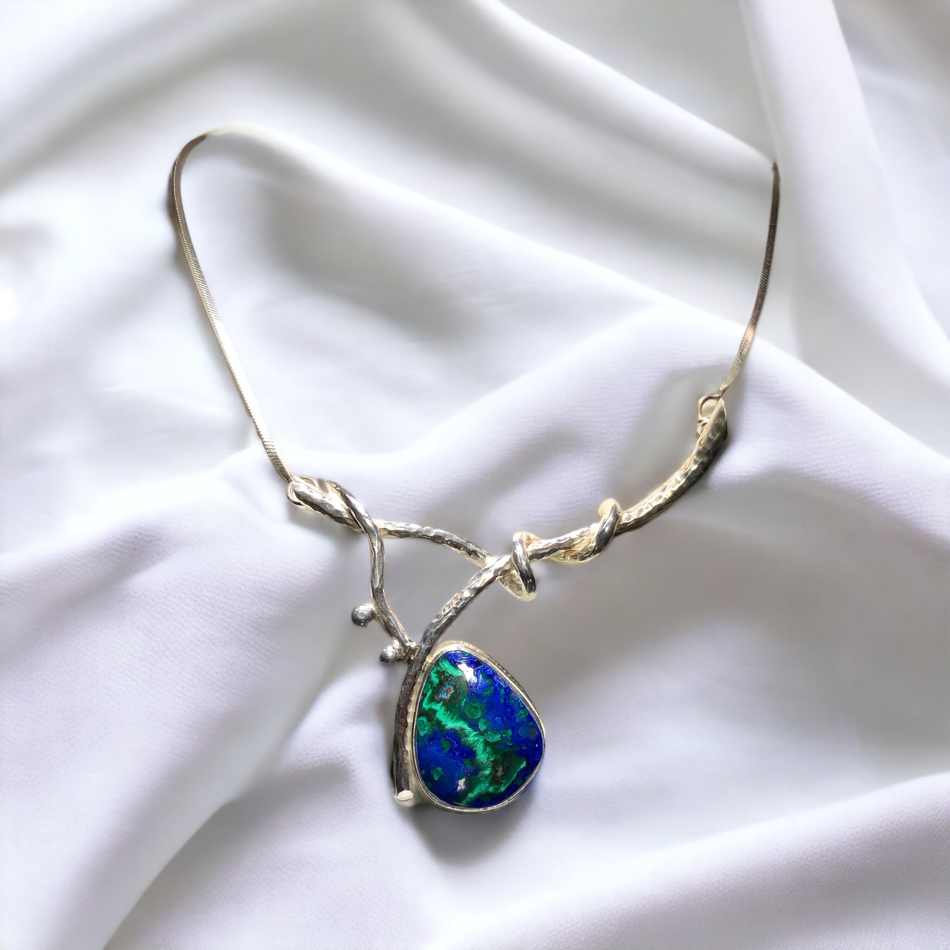 Azurite/Malachite Silver Pendant