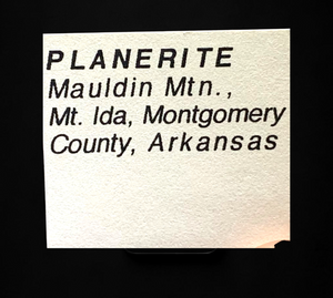 Planerite, Mauldin Mtn., Arkansas