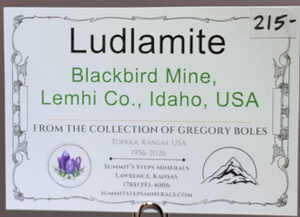 Ludlamite, Blackbird Mine, Idaho