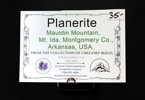 Planerite, Mauldin Mtn., Arkansas