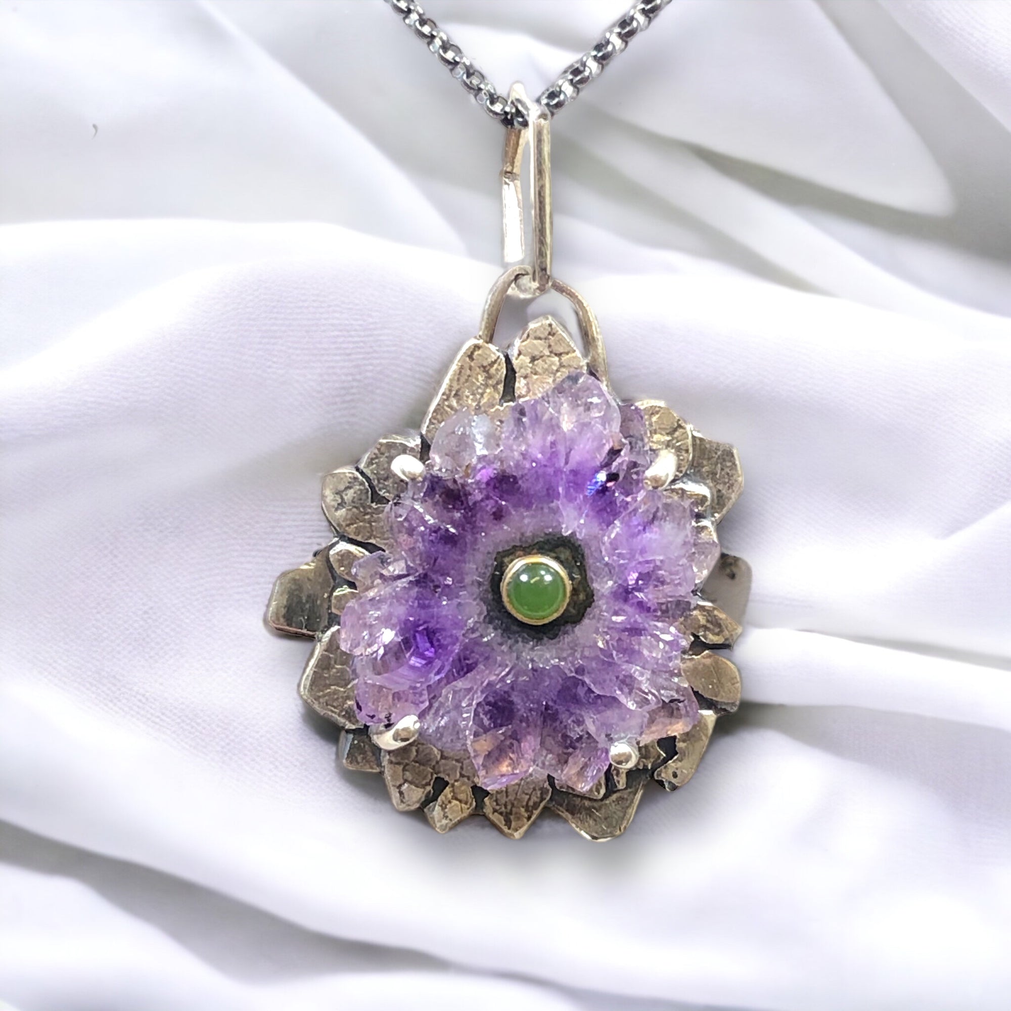 Amethyst & Jade Pendant