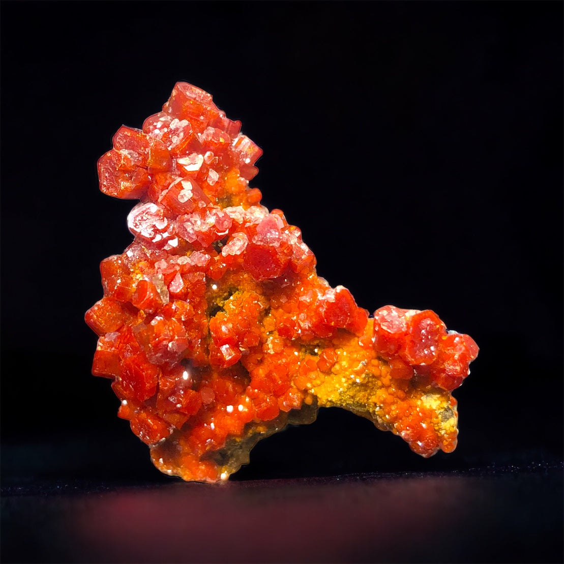 Vanadinite w/ Calcite, Geronimo Mine, Arizona