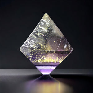 Fluorite Octahedron w/ Chalcopyrite