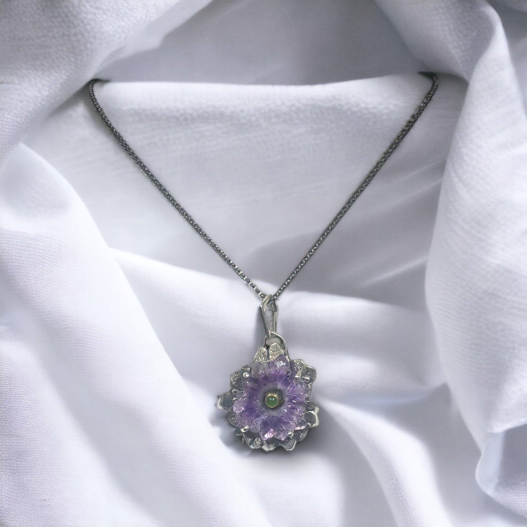 Amethyst & Jade Pendant