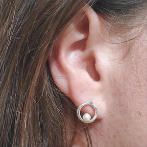 Silver Pearl Earrings