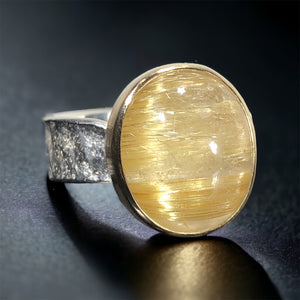 14k Gold & Silver Rutilated Quartz Ring