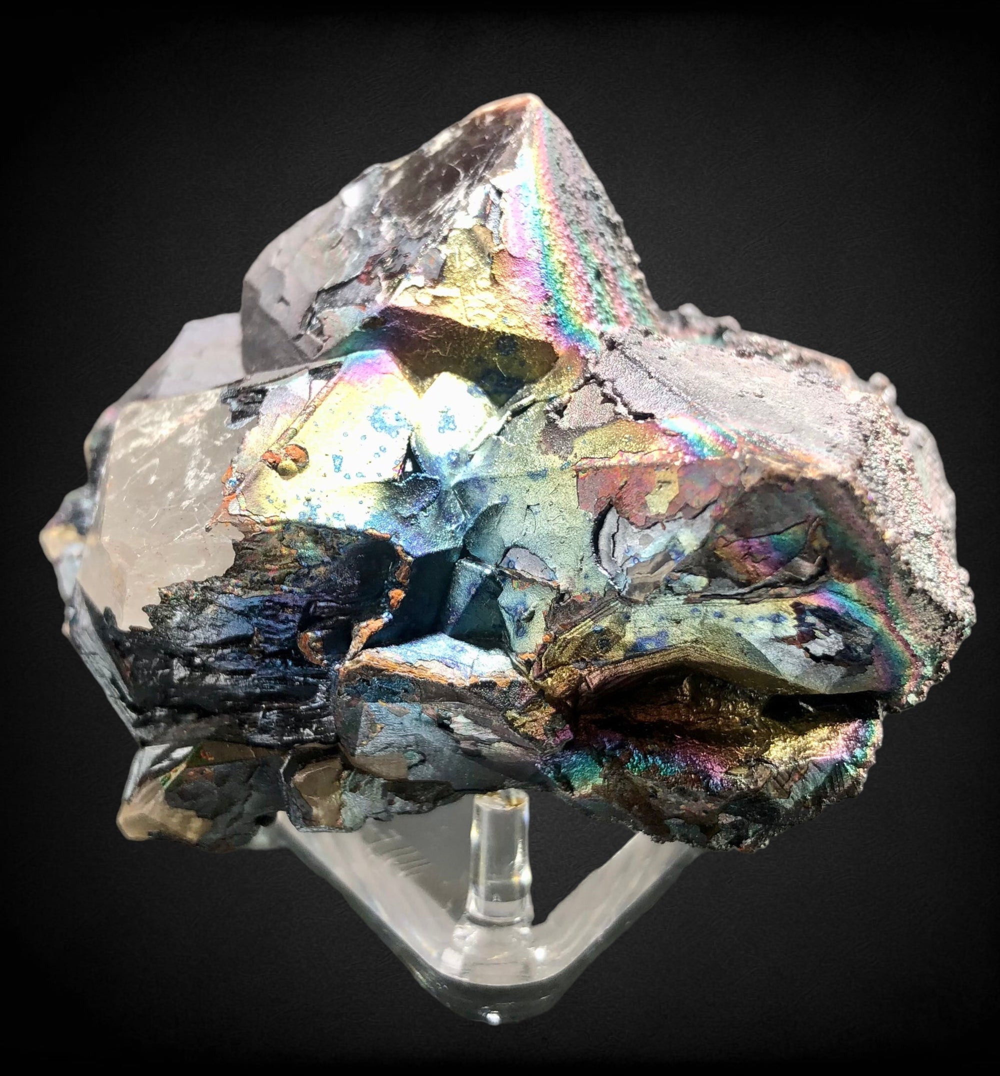 Quartz w/ Iridescent Goethite