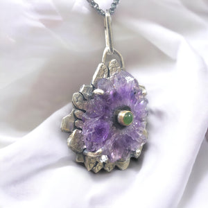 Amethyst & Jade Pendant